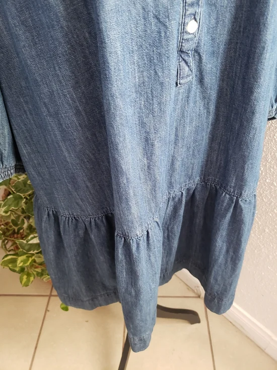 Free Assembly Relaxed Blue Denim-Style Long Sleeve Tunic Dress Size XXL - Picture 7 of 11